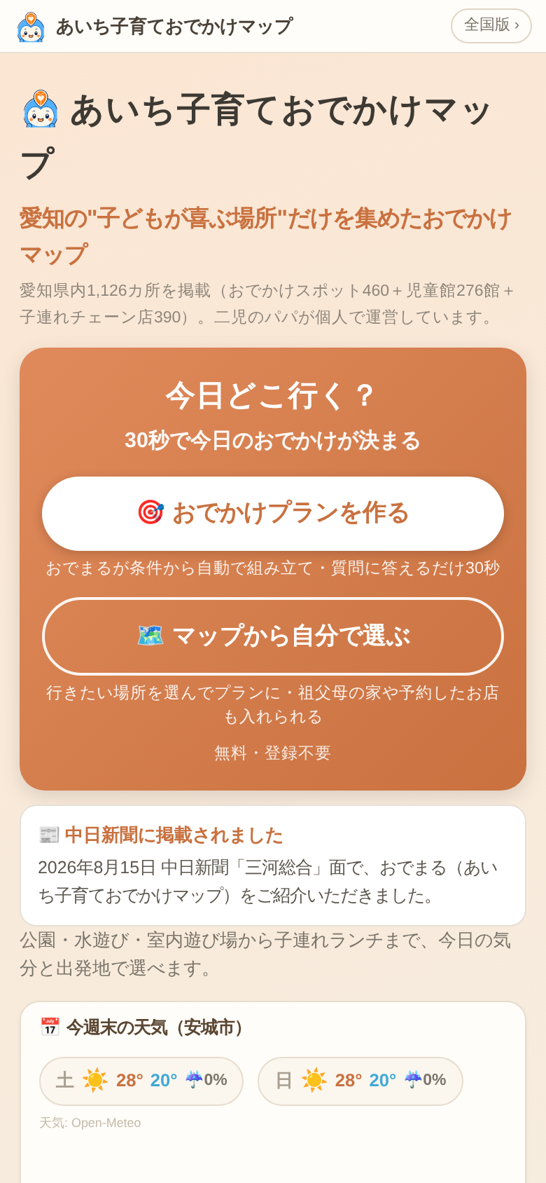 おでまる トップ画面